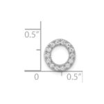 14K  White Gold Diamond Letter O Initial Charm - Image 4