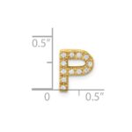 14K  Diamond Letter P Initial Charm - Image 4