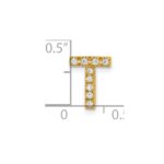 10K  Diamond Letter T Initial Charm - Image 4