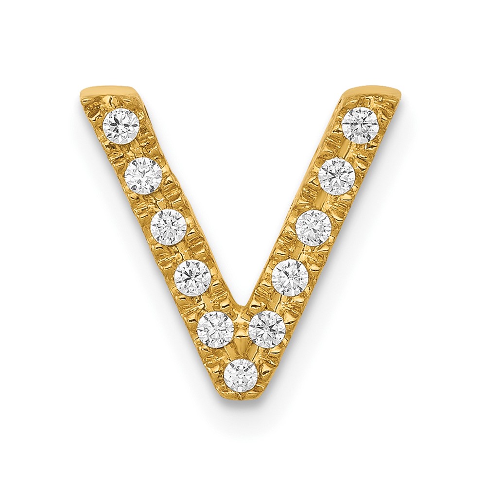 PM5221V-010-1YA.jpg 10K Diamond Letter V Initial Charm - Image 1