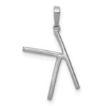 14K White Gold Diamond Letter K Initial Pendant - Image 3