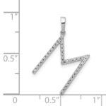 14K White Gold Diamond Letter M Initial Pendant - Image 4