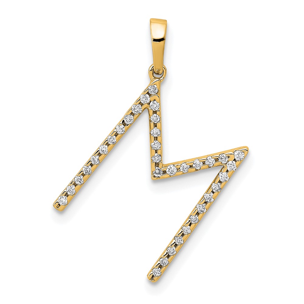 PM5222M-010-YA.jpg 14K Diamond Letter M Initial Pendant - Image 1