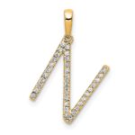 14K Diamond Letter N Initial Pendant