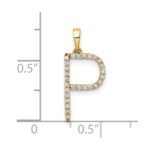 14K Diamond Letter P Initial Pendant - Image 3