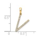 14K Diamond Letter V Initial Pendant - Image 3