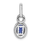 14k White Gold .95 Oval Tanzanite and Diamond Halo Pendant - Image 3