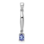 14k White Gold .20 Oval Tanzanite and Diamond Accent Pendant