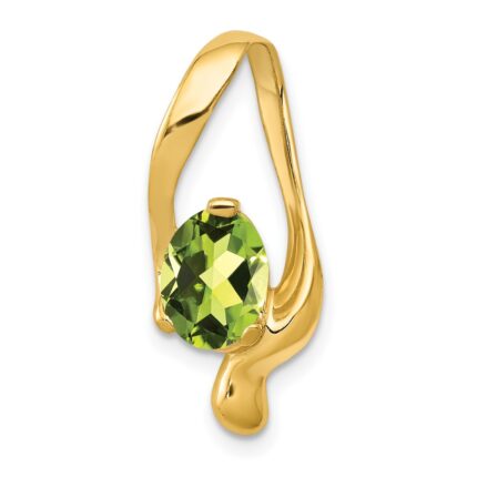 14k 8x6mm Oval Peridot Slide Fits up to 6mm Regular/8mm Fancy or Reversible Omega