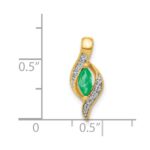 14k Diamond and Marquise Emerald Chain Slide - Image 4