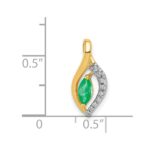14k Diamond and Marquise Emerald Chain Slide - Image 4