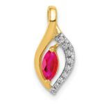 14k Diamond and .32 Marquise Ruby Chain Slide