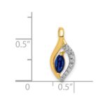 14k Diamond and .37 Marquise Sapphire Chain Slide - Image 4