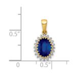 14k Diamond and 1.30 Oval Sapphire Halo Pendant - Image 3