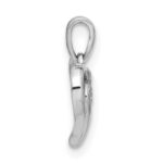 14k White Gold 1/10 carat Lab Grown Diamond VS/SI+ G+ Complete Heart Pendant - Image 2