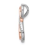 14k Two-tone White and Rose Infinity 1/4 carat Diamond Chain Slide - Image 2