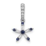 14k White Gold Blue Sapphire and Diamond Star Pendant