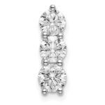 14k White Gold 1 carat Lab Grown Diamond VS/SI+ G+ Three Stone Chain Slide Pendant