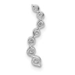 14k White Gold 1/4 carat Lab Grown Diamond VS/SI+ G+ Seven Stone Curved Bar Chain Slide Pendant - Image 3