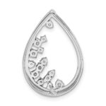 14k White Gold Polished 1/3 carat Diamond Fancy Teardrop Chain Slide - Image 3