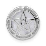 14k White Gold 1/10 carat Diamond and Moonstone Star and Moon Chain Slide - Image 3