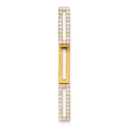 14k Polished 1/5 carat Diamond Rectangle Link Chain Slide