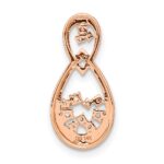 14k Rose Gold 1/8 carat Lab Grown Diamond VS/SI+ G+ Double Teardrop Chain Slide Pendant - Image 3