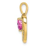 14k Pink Sapphire and Diamond Heart Pendant - Image 2