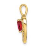 14k Ruby and Diamond Heart Pendant - Image 2