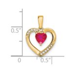 14k Ruby and Diamond Heart Pendant - Image 3