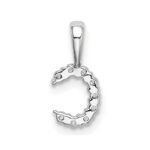 14k White Gold 1/10 carat Lab Grown Diamond VS/SI+ G+ Complete Letter C Initial Pendant - Image 3