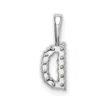 14k White Gold 1/10 carat Lab Grown Diamond VS/SI+ G+ Complete Letter D Initial Pendant - Image 3