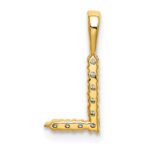 14k 1/10 carat Lab Grown Diamond VS/SI+ G+ Complete Letter L Initial Pendant - Image 3