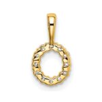 14k 1/8 carat Lab Grown Diamond VS/SI+ G+ Complete Letter O Intitial Pendant - Image 3