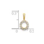 14k 1/8 carat Lab Grown Diamond VS/SI+ G+ Complete Letter O Intitial Pendant - Image 4