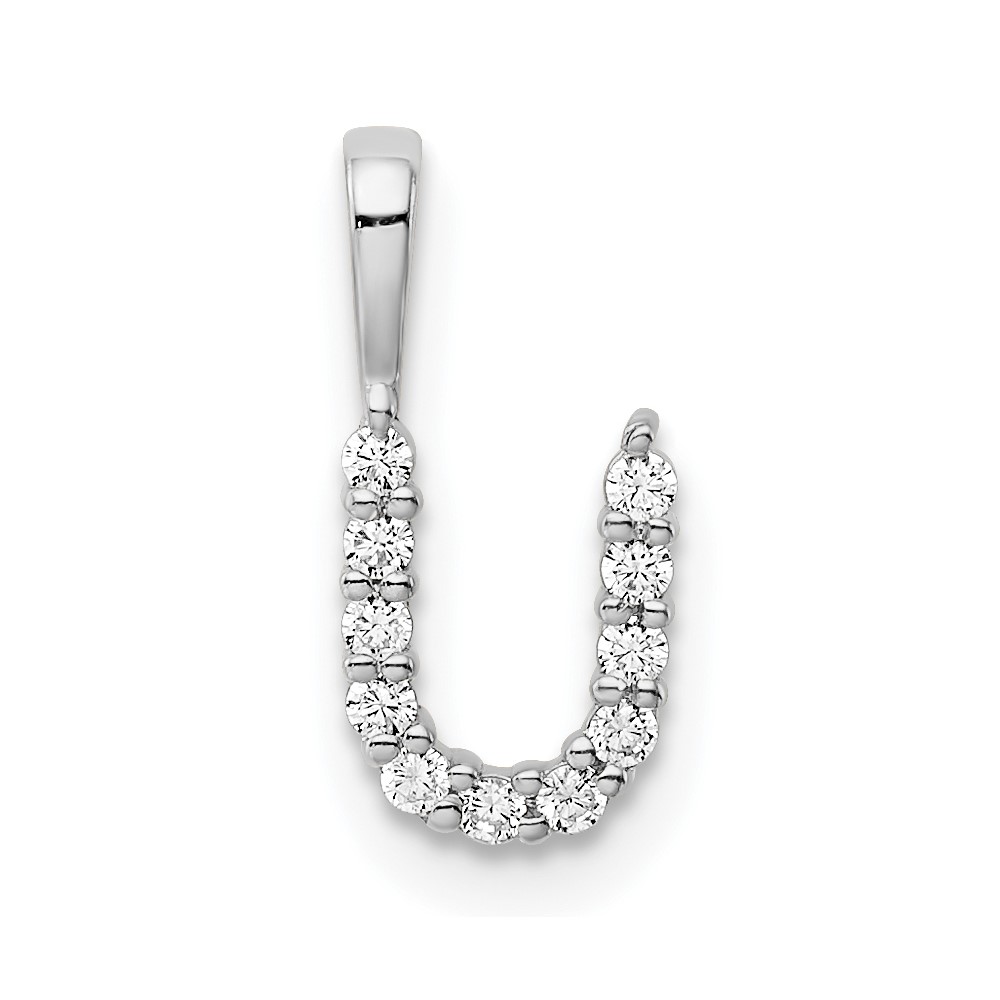 PM6988U-011-WAA.jpg 14k White Gold 1/8 carat Lab Grown Diamond VS/SI+ G+ Complete Letter U Initial Pendant - Image 1