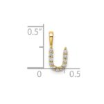 14k 1/8 carat Lab Grown Diamond VS/SI+ G+ Complete Letter U Initial Pendant - Image 4