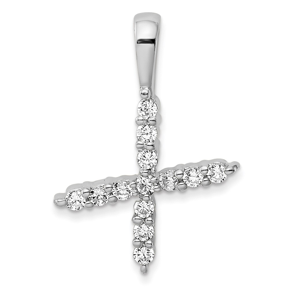 PM6988X-014-WAA.jpg 14k White Gold 1/8 carat Lab Grown Diamond VS/SI+ G+ Complete Letter X Initial Pendant - Image 1