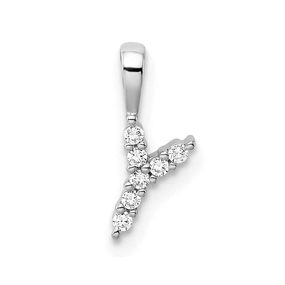 PM6988Y-007-WAA.jpg 14k White Gold 1/15 carat Lab Grown Diamond VS/SI+ G+ Complete Letter Y Initial Pendant - Image 1