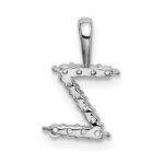 14k White Gold 1/8 carat Lab Grown Diamond VS/SI+ G+ Complete Letter Z Intitial Pendant - Image 3