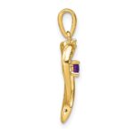 14k Amethyst and Diamond Heart Pendant - Image 2