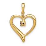 14k Garnet and Diamond Heart Pendant - Image 4