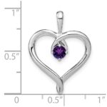 14k White Gold Amethyst Heart Pendant - Image 3
