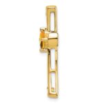14k 4mm Square Citrine and Diamond Cross Chain Slide - Image 2