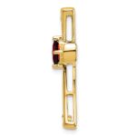 14k 4mm Square Garnet and Diamond Cross Chain Slide - Image 2