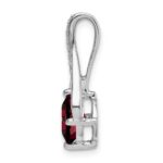 14k White Gold 7mm Cushion Garnet and Diamond Pendant Fits up to 4mm Fancy Omega Only - Image 2
