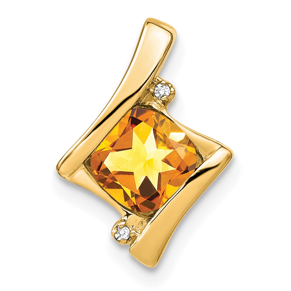PM7033-CI-001-1YA.jpg 10k Yellow Gold Citrine and Diamond Pendant - Image 1