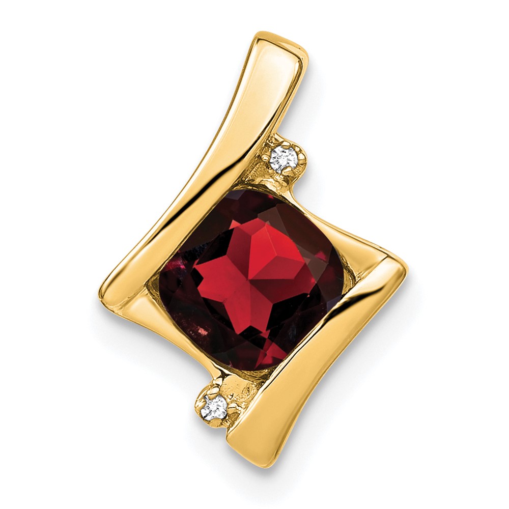 PM7033-GA-001-1YA.jpg 10k Yellow Gold Garnet and Diamond Pendant - Image 1