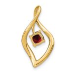 14k 5mm Cushion Garnet and Diamond Leaf Chain Slide - Image 4