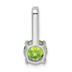 14k White Gold 7mm Round Peridot and Diamond Chain Slide - Image 4